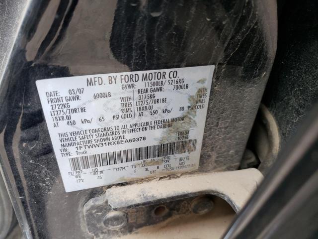 Photo 10 from auction – 2008 FORD F350 SRW S with VIN 1FTWW31RX8EA69378