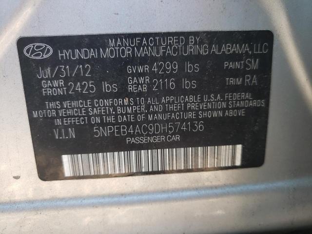 Photo 10 from auction – 2013 HYUNDAI SONATA GLS with VIN 5NPEB4AC9DH574136