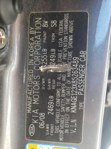 Photo 10 from auction – 2008 KIA OPTIMA with VIN KNAGE123X85263489