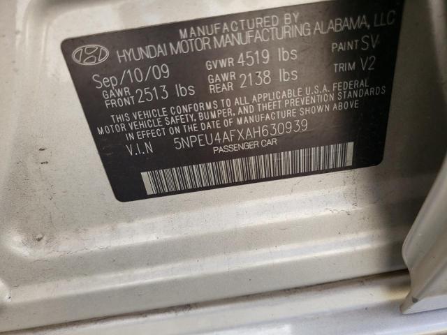 Photo 10 from auction – 2010 HYUNDAI SONATA SE with VIN 5NPEU4AFXAH630939