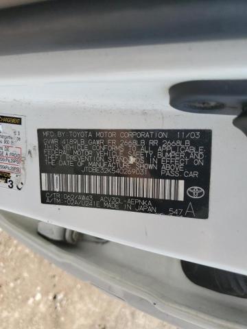 Photo 10 from auction – 2004 TOYOTA CAMRY LE with VIN JTDBE32K540269031