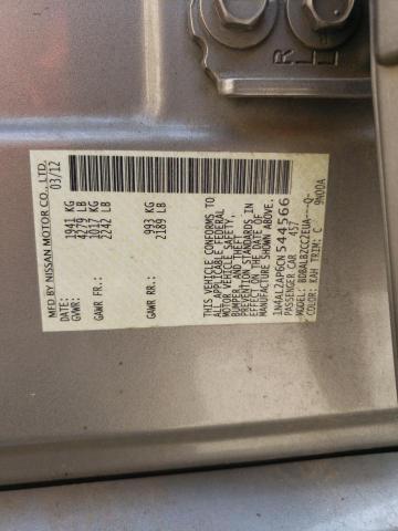 Photo 10 from auction – 2012 NISSAN ALTIMA BAS with VIN 1N4AL2AP6CN544566
