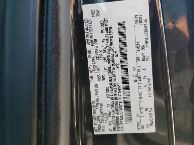 Photo 10 from auction – 2015 FORD ESCAPE SE with VIN 1FMCU0G71FUC54981