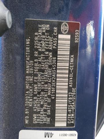 Photo 10 from auction – 2010 TOYOTA CAMRY BASE with VIN 4T1BF3EK2AU545366