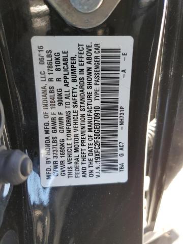 Photo 10 from auction – 2016 HONDA CIVIC LX with VIN 19XFC2F50GE070910