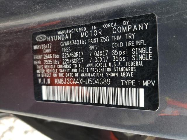 Photo 10 from auction – 2017 HYUNDAI TUCSON LIM with VIN KM8J3CA4XHU504389