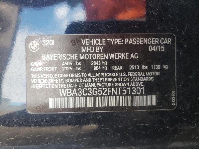Photo 10 from auction – 2015 BMW 320 I XDRI with VIN WBA3C3G52FNT51301