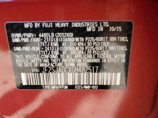Photo 10 from auction – 2016 SUBARU FORESTER 2 with VIN JF2SJAGCXGH482517