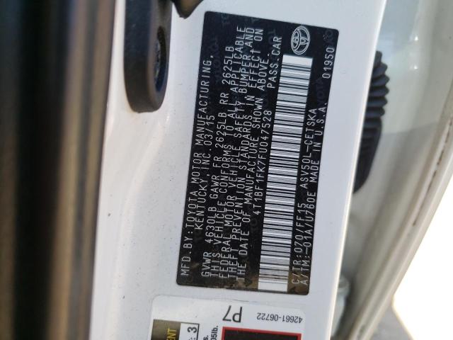 Photo 10 from auction – 2015 TOYOTA CAMRY LE with VIN 4T1BF1FK7FU047528