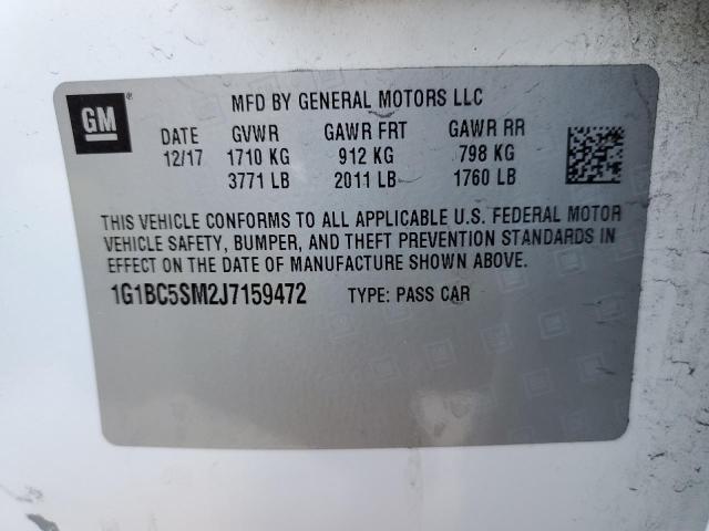 Photo 10 from auction – 2018 CHEVROLET CRUZE LS with VIN 1G1BC5SM2J7159472