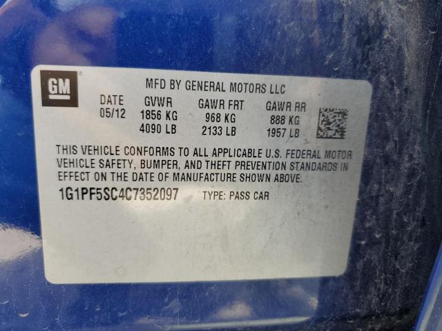 Photo 10 from auction – 2012 CHEVROLET CRUZE LT with VIN 1G1PF5SC4C7352097