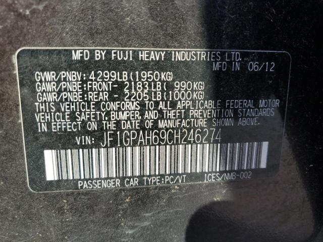 Photo 10 from auction – 2012 SUBARU IMPREZA LI with VIN JF1GPAH69CH246274