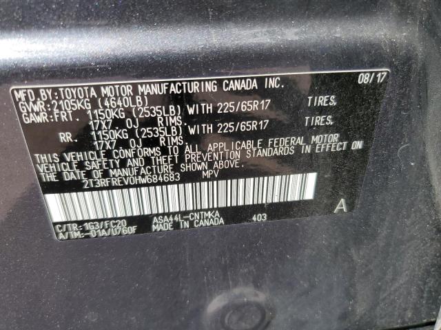 Photo 10 from auction – 2017 TOYOTA RAV4 XLE with VIN 2T3RFREV0HW684683