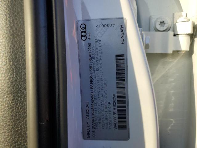Photo 10 from auction – 2017 AUDI A3 PREMIUM with VIN WAUB8GFF1H1026258