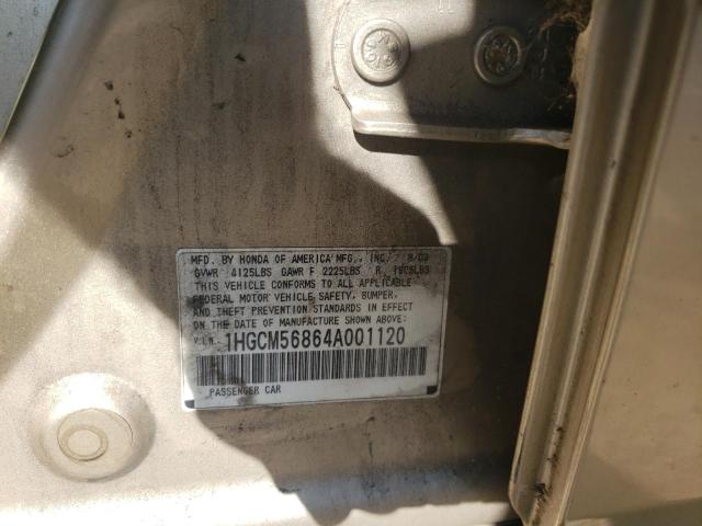 Photo 10 from auction – 2004 HONDA ACCORD with VIN 1HGCM56864A001120