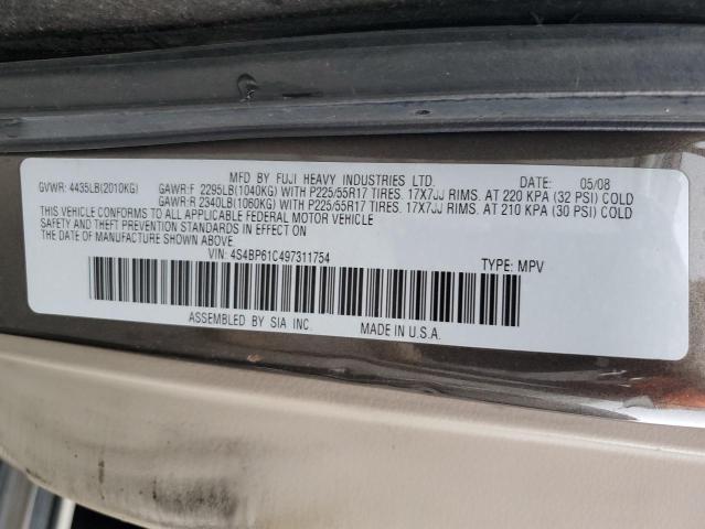 Photo 10 from auction – 2009 SUBARU OUTBACK 2. with VIN 4S4BP61C497311754