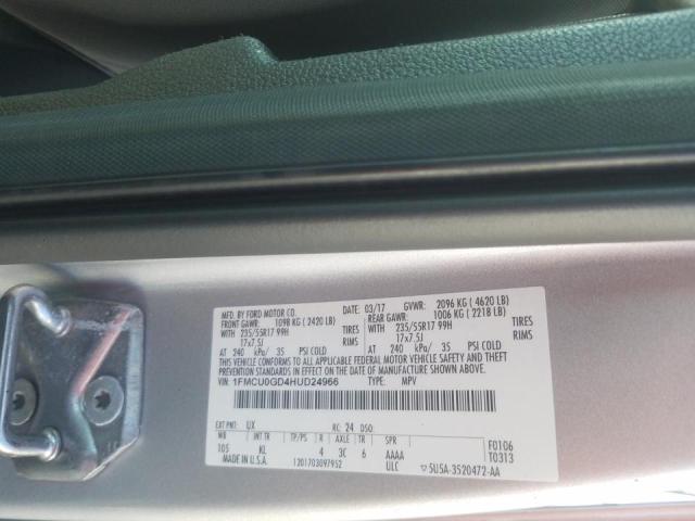 Photo 10 from auction – 2017 FORD ESCAPE SE with VIN 1FMCU0GD4HUD24966
