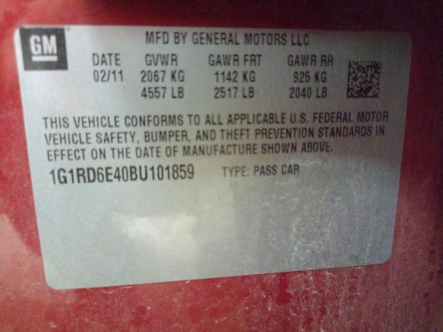 Photo 10 from auction – 2011 CHEVROLET VOLT with VIN 1G1RD6E40BU101859