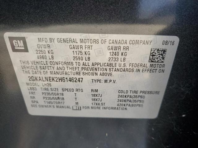 Photo 10 from auction – 2017 GMC TERRAIN SL with VIN 2GKALNEK2H6146247