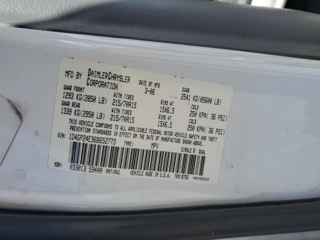 Zdjęcie 10 z aukcji – 2006 DODGE GRAND CARA z VIN 1D4GP24E96B652773