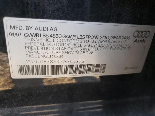 Photo 10 from auction – 2007 AUDI A4 2.0T QU with VIN WAUDF78EX7A254373