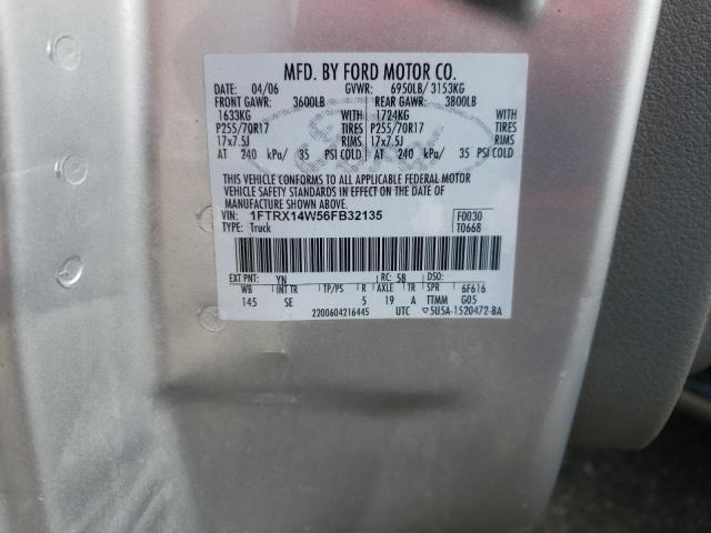 Photo 10 from auction – 2006 FORD F150 with VIN 1FTRX14W56FB32135