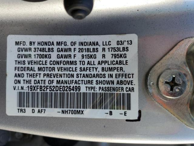 Photo 10 from auction – 2013 HONDA CIVIC LX with VIN 19XFB2F52DE026499