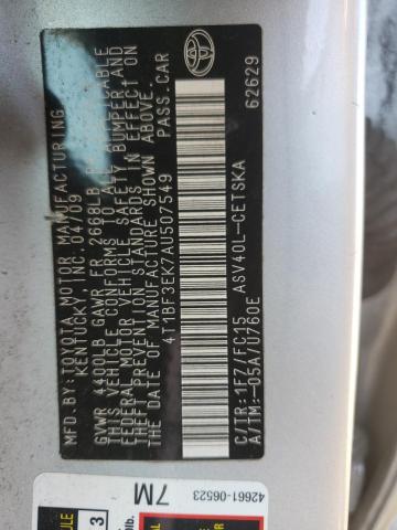 Photo 10 from auction – 2010 TOYOTA CAMRY BASE with VIN 4T1BF3EK7AU507549