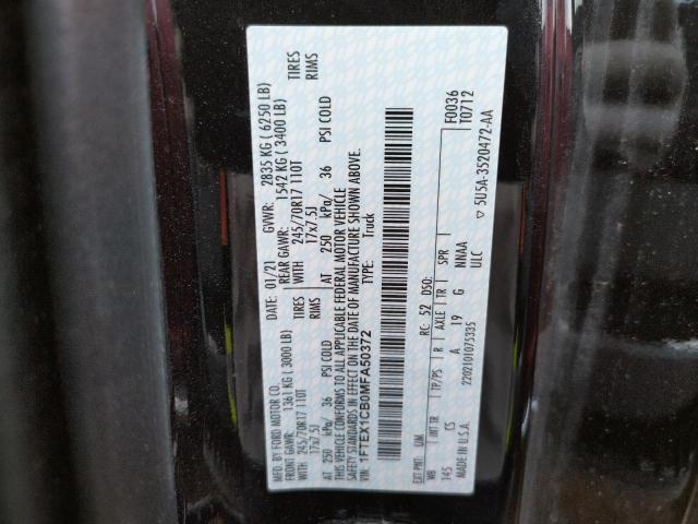 Photo 10 from auction – 2021 FORD F150 SUPER with VIN 1FTEX1CB0MFA50372