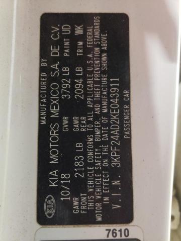 Photo 10 from auction – 2019 KIA FORTE FE with VIN 3KPF24AD2KE043911