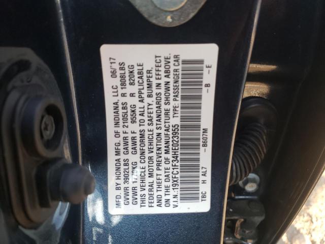 Photo 10 from auction – 2017 HONDA CIVIC EX with VIN 19XFC1F34HE023955