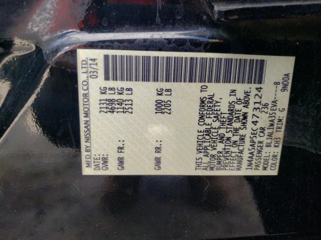 Photo 10 from auction – 2014 NISSAN MAXIMA S with VIN 1N4AA5AP5EC473124