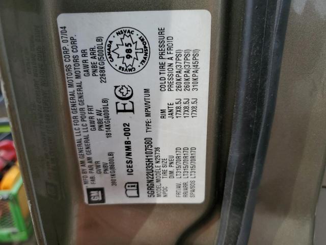 Photo 10 from auction – 2005 HUMMER H2 SUT with VIN 5GRGN22U35H107580