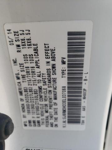 Photo 10 from auction – 2014 HONDA CR-V LX with VIN 5J6RM3H33EL037068
