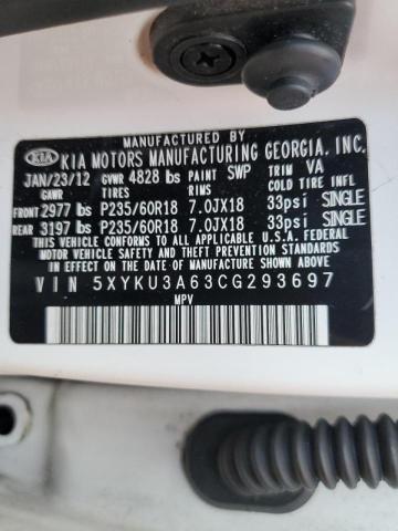 Photo 10 from auction – 2012 KIA SORENTO EX with VIN 5XYKU3A63CG293697