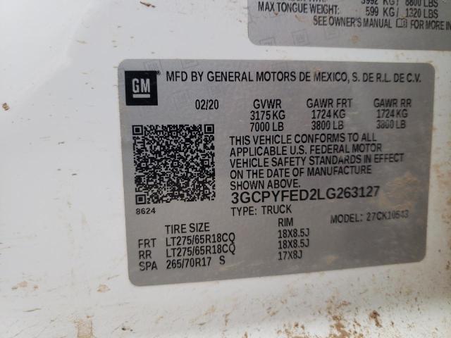 Photo 10 from auction – 2020 CHEVROLET SILVERADO with VIN 3GCPYFED2LG263127