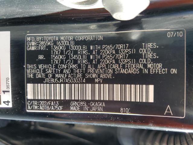 Photo 10 from auction – 2010 TOYOTA 4RUNNER SR with VIN JTEBU5JR7A5030314
