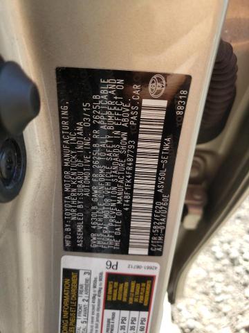 Photo 10 from auction – 2015 TOYOTA CAMRY LE with VIN 4T4BF1FK4FR487793
