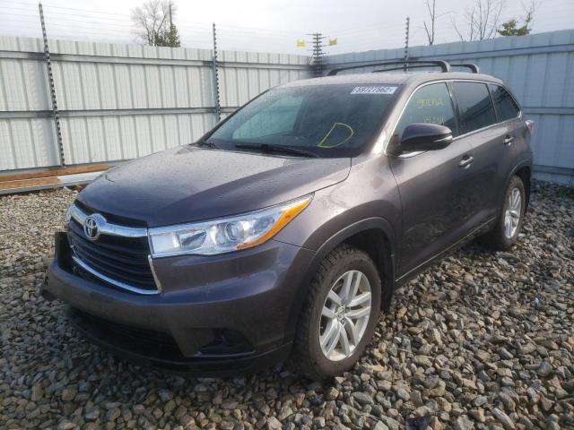 Photo 2 from auction – 2014 TOYOTA HIGHLANDER with VIN 5TDBKRFH0ES042791