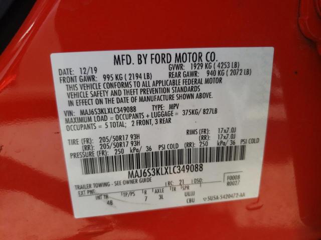 Photo 10 from auction – 2020 FORD ECOSPORT T with VIN MAJ6S3KLXLC349088