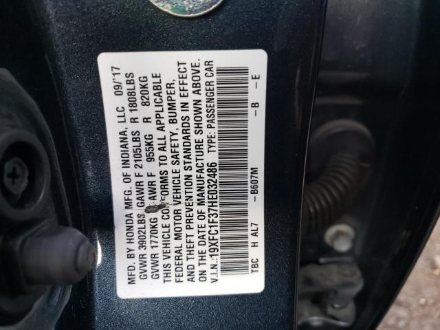 Photo 10 from auction – 2017 HONDA CIVIC EX with VIN 19XFC1F37HE032486