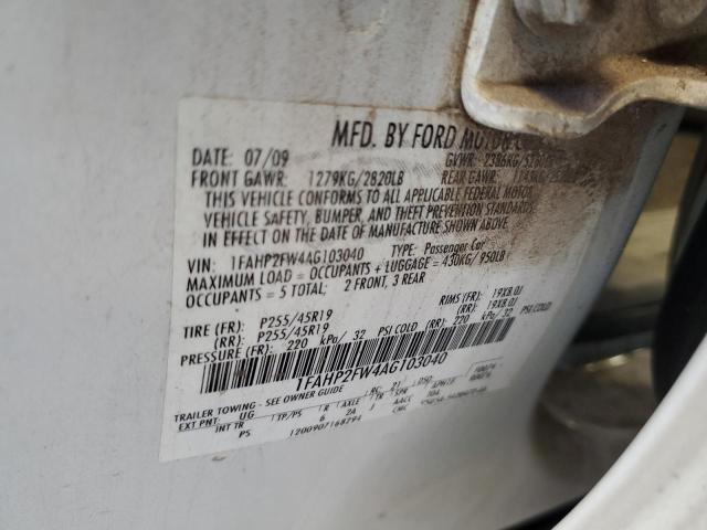 Photo 10 from auction – 2010 FORD TAURUS LIM with VIN 1FAHP2FW4AG103040