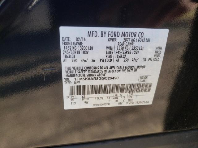 Photo 10 from auction – 2016 FORD EXPLORER P with VIN 1FM5K8AR8GGC26490