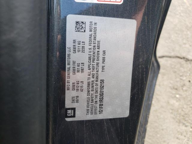 Photo 10 from auction – 2016 CHEVROLET CAMARO LT with VIN 1G1FB1RS3G0192158