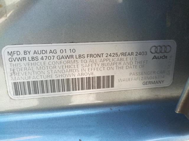 Photo 10 from auction – 2010 AUDI A4 PREMIUM with VIN WAUEFAFL2AN045714