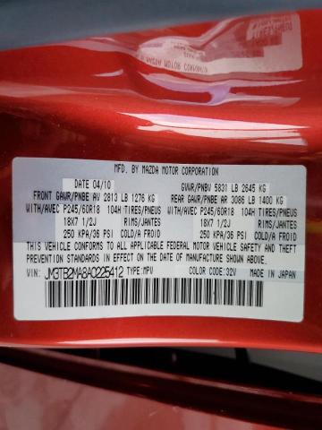 Photo 10 from auction – 2010 MAZDA CX-9 with VIN JM3TB2MA8A0225412