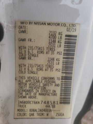 Photo 10 from auction – 2019 NISSAN FRONTIER S with VIN 1N6BD0CT6KN748581