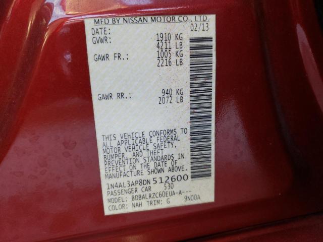 Photo 10 from auction – 2013 NISSAN ALTIMA 2.5 with VIN 1N4AL3AP8DN512600