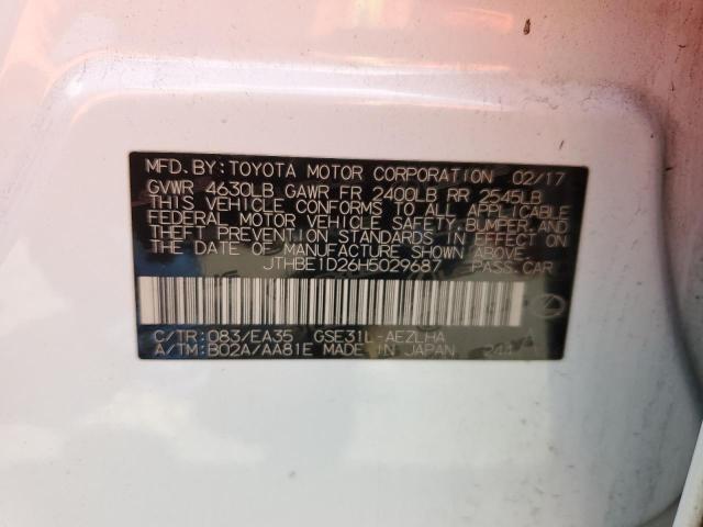 Photo 10 from auction – 2017 LEXUS IS 350 with VIN JTHBE1D26H5029687