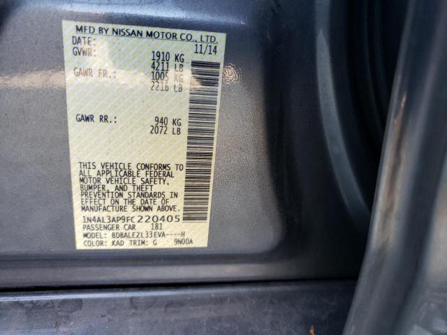 Photo 10 from auction – 2015 NISSAN ALTIMA 2.5 with VIN 1N4AL3AP9FC220405